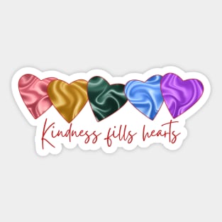 Inspirational Kindness quote with hearts Sticker